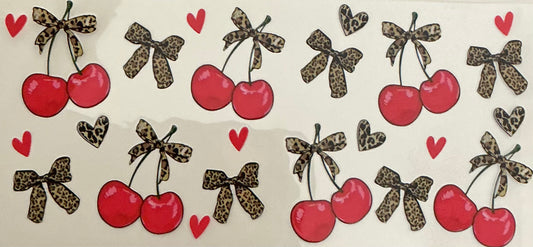 24 Cherries w/Leopard Bows & Hearts Wrap