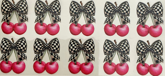 25 CHERRIES W/CHECKERED BOW WRAP