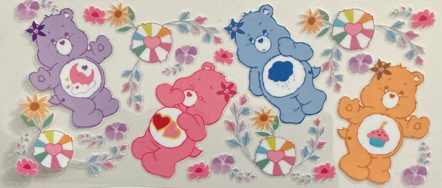 276 Colorful Bear Collage w/Flowers Wrap