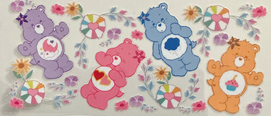 276 Colorful Bear Collage w/Flowers Wrap