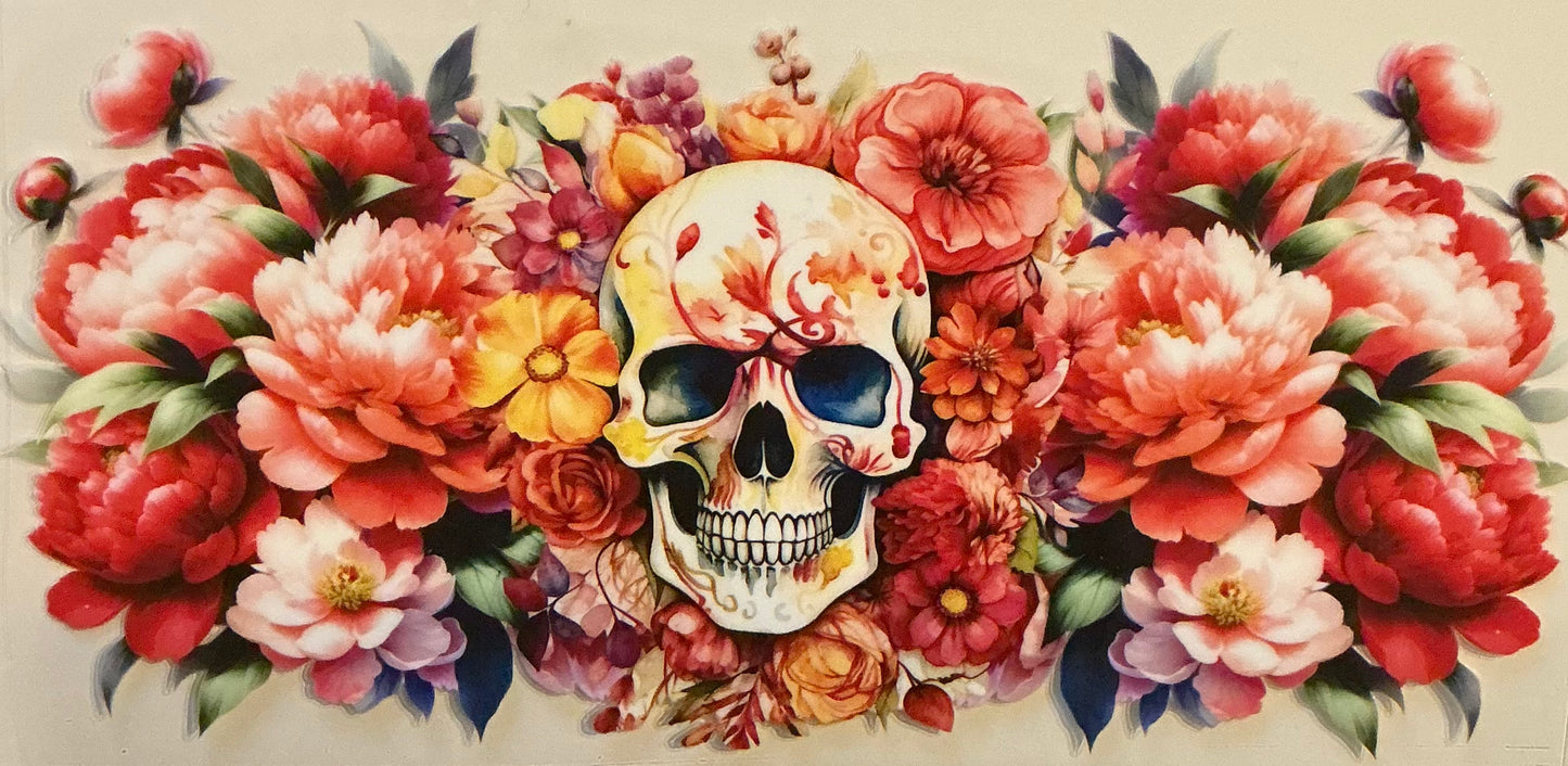 32      SKULL IN MULTICOLOR FLOWERS  WRAP