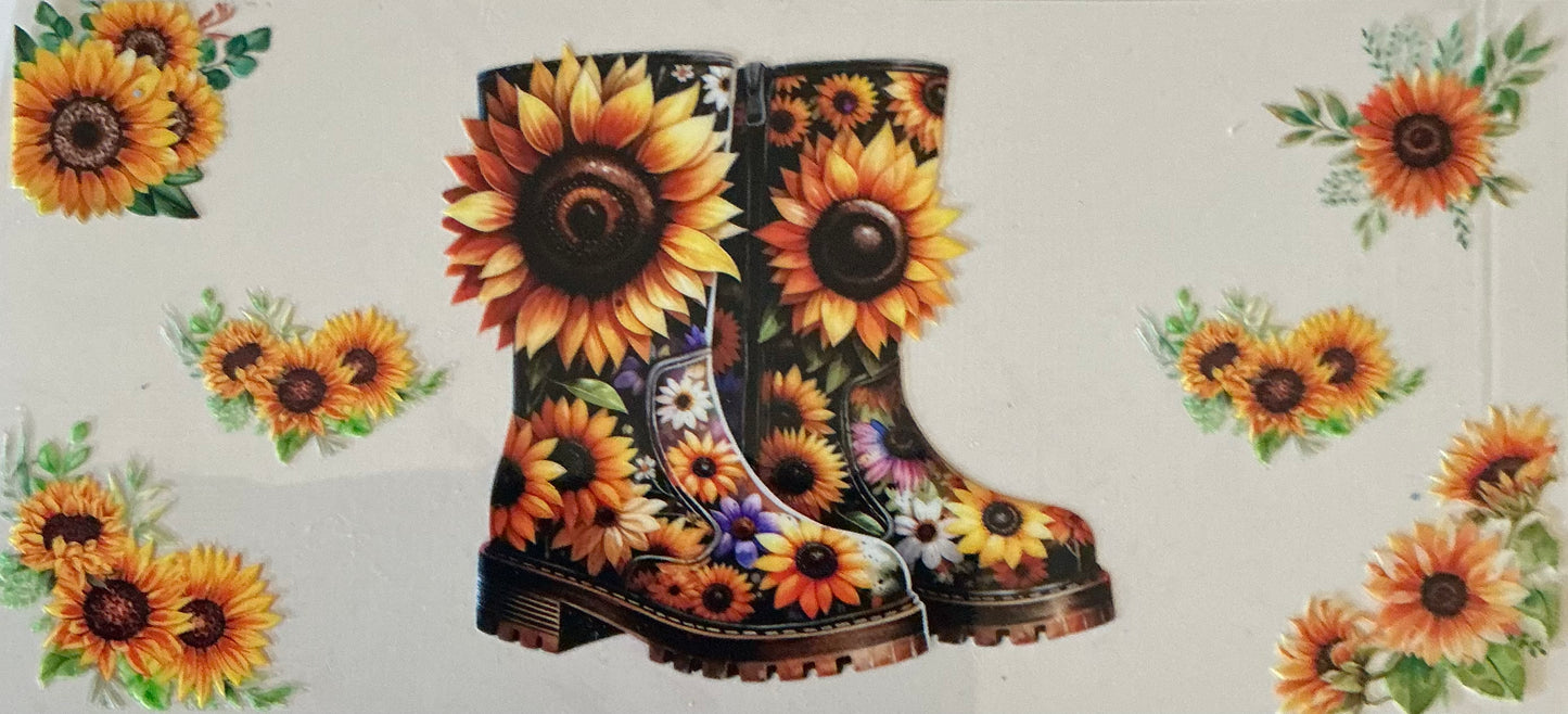354 Boots w/Sunflowers Wrap