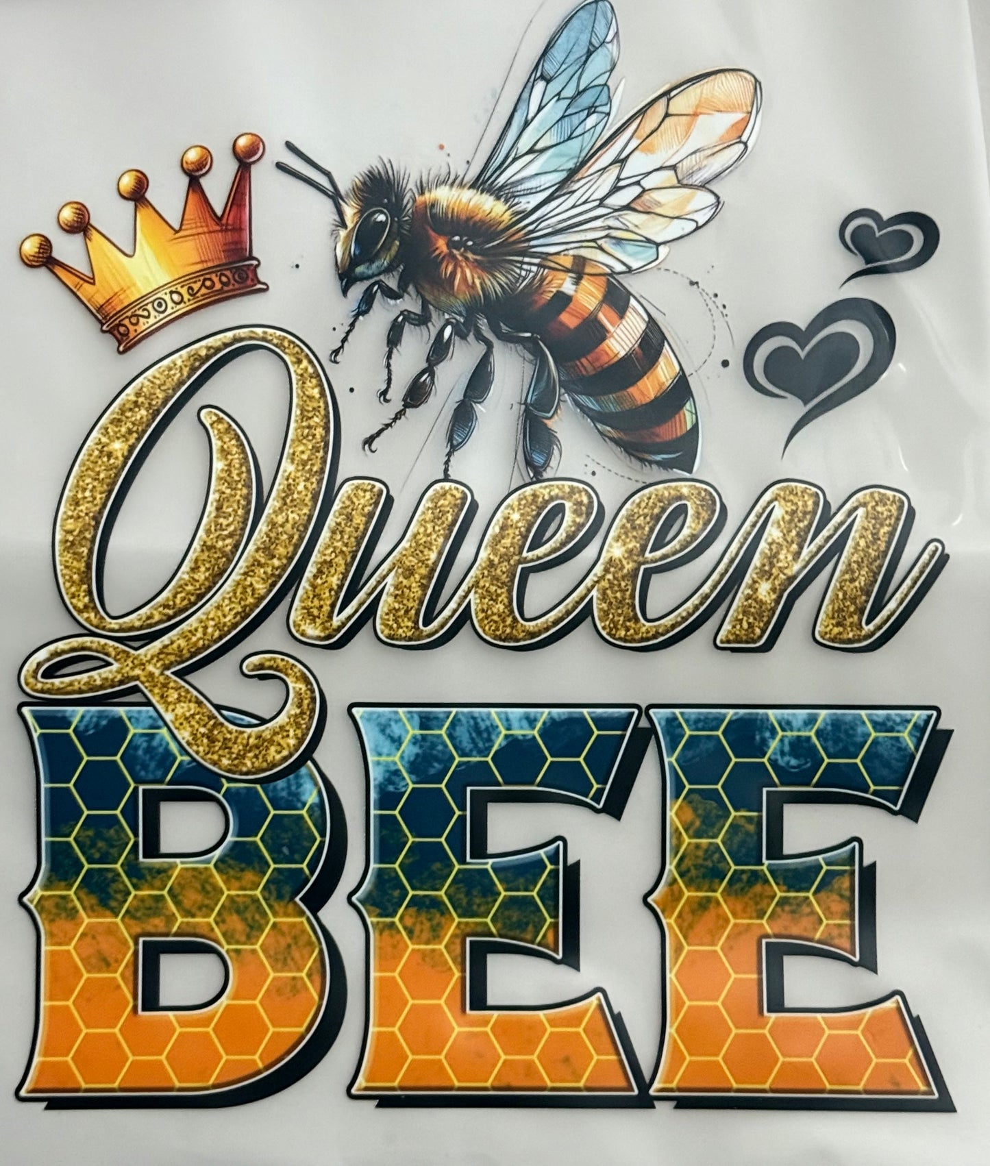 Queen Bee Multi-Color Screen Print Transfer