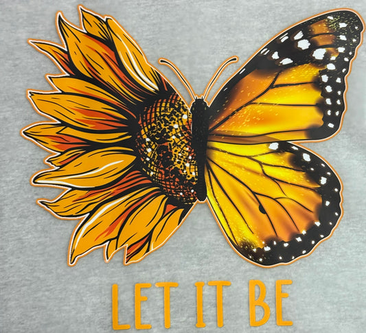 Let It Be Sunflower/Butterfly Clear Film Transfer