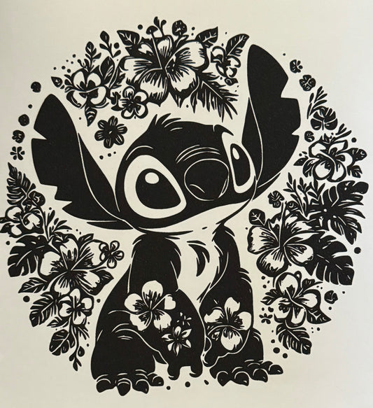 Stitch in Black Transfer (Kids: T-Shirt)