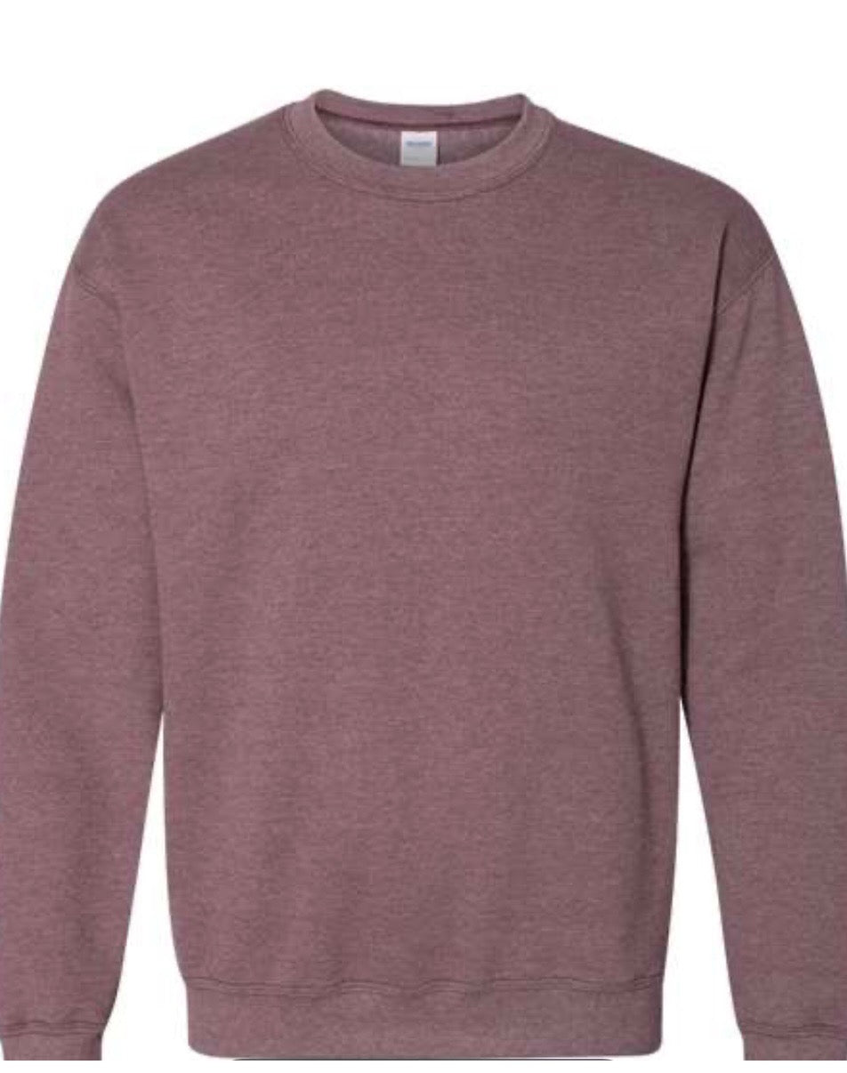 Gildan Heather Dark Maroon Crewneck Sweatshirt