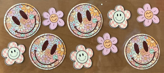 745 Peach Flower Smiley Face Wrap