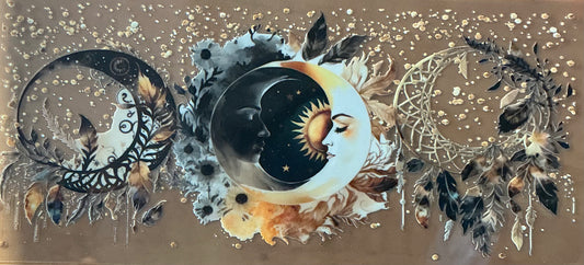 747 Black & Gold Half Moon & Dream Catcher Wrap