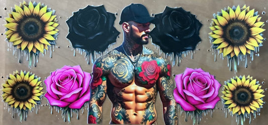 805 Tattoo Man w/Daisies Wrap