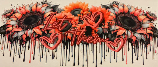 907 Let Them w/Peach & Gray Flowers Wrap