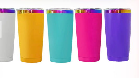 20 OZ STAINLESS STEEL POWDER COATED TRAVEL MUG