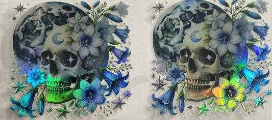 93       Holographic Blue Skull Decal