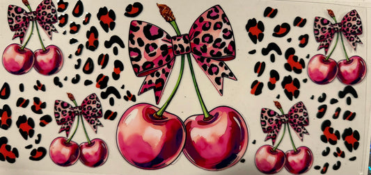 955 Pink Leopard Cherry Wrap