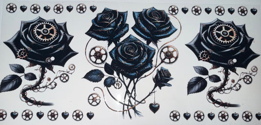 956 Black Mechanical Rose Wrap