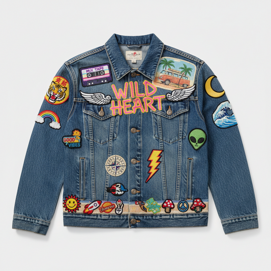 CUSTOMIAZABLE KIDS GREEN DENIM JACKET